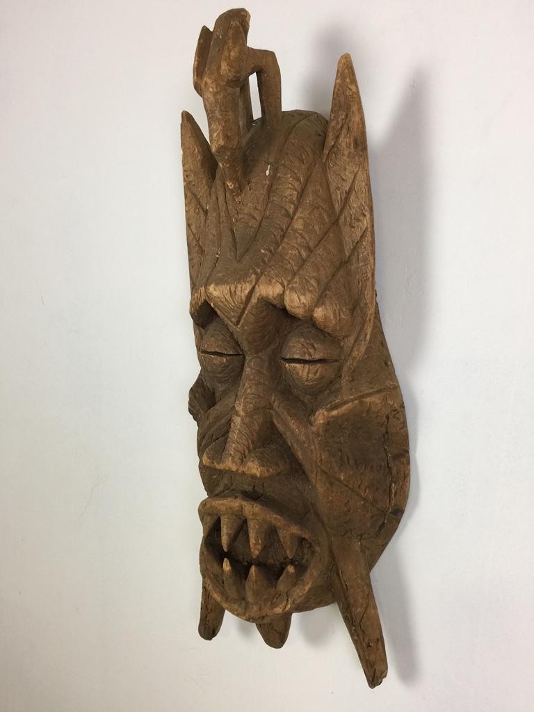 wooden devil mask