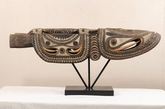 Large Oceanic Papua New Guinea Tribal Prow on Stand