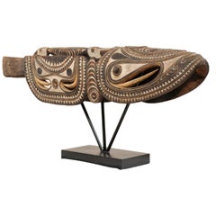Large Oceanic Papua New Guinea Tribal Prow on Stand