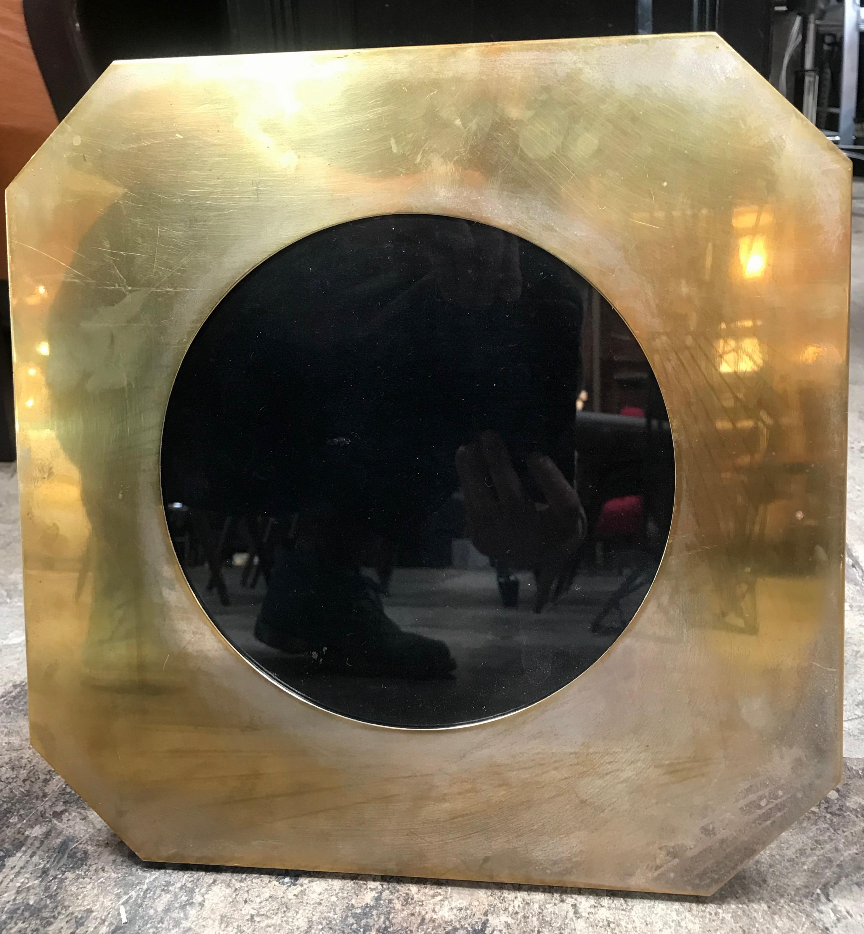 Mid-Century Modern Large Octagonal Brass Picture Frame, Italy, 1960s