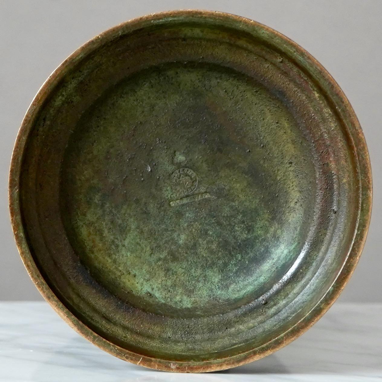 Large Octagonal Bronze Art Deco Vase by GAB Guldsmedsaktiebolaget, Sweden, 1930s For Sale 5