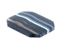 Large Octagonal Hand Carved Banded Agate Stone