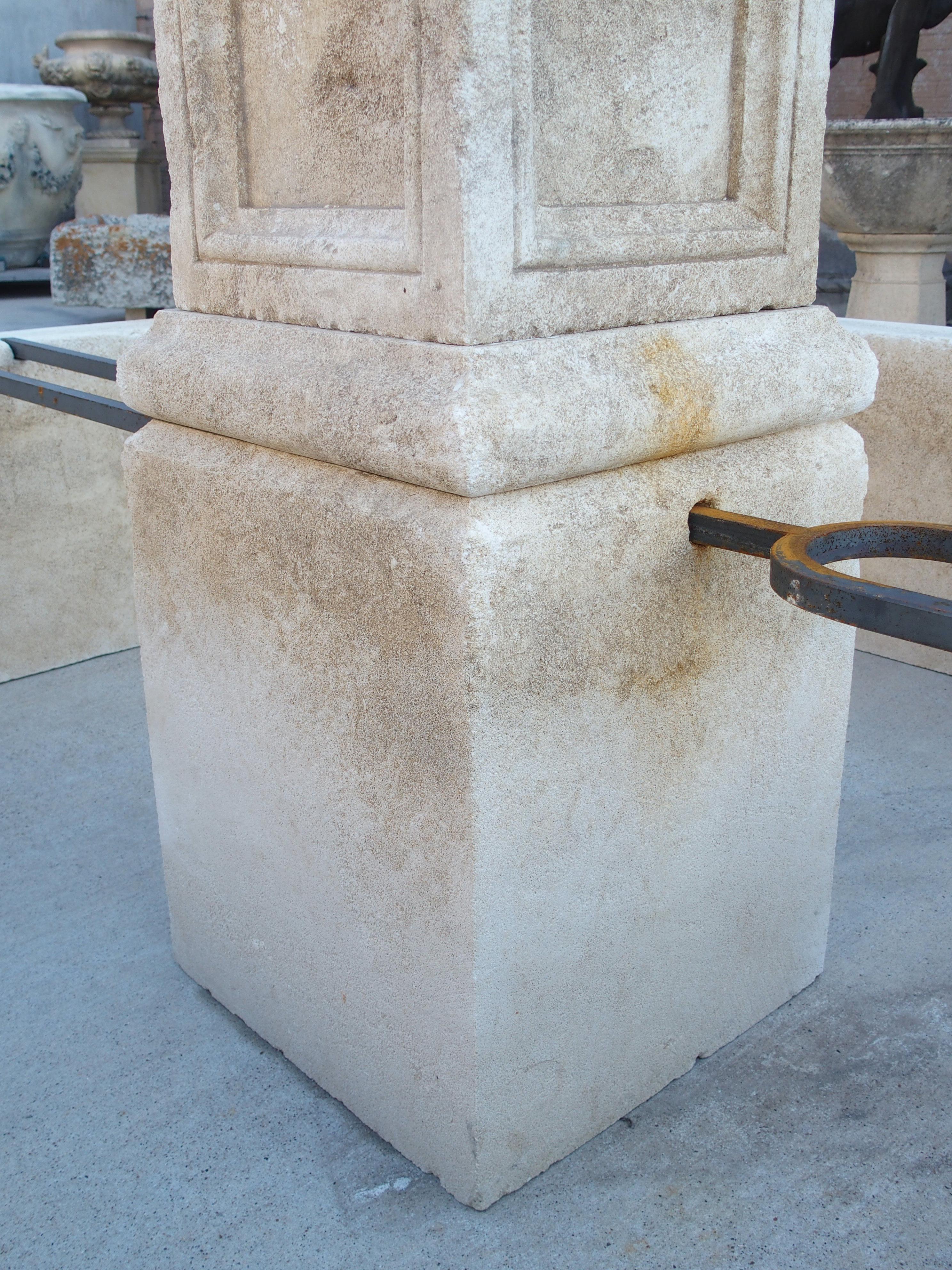 Large Octagonal Limestone Center Fountain from Provence, France 3