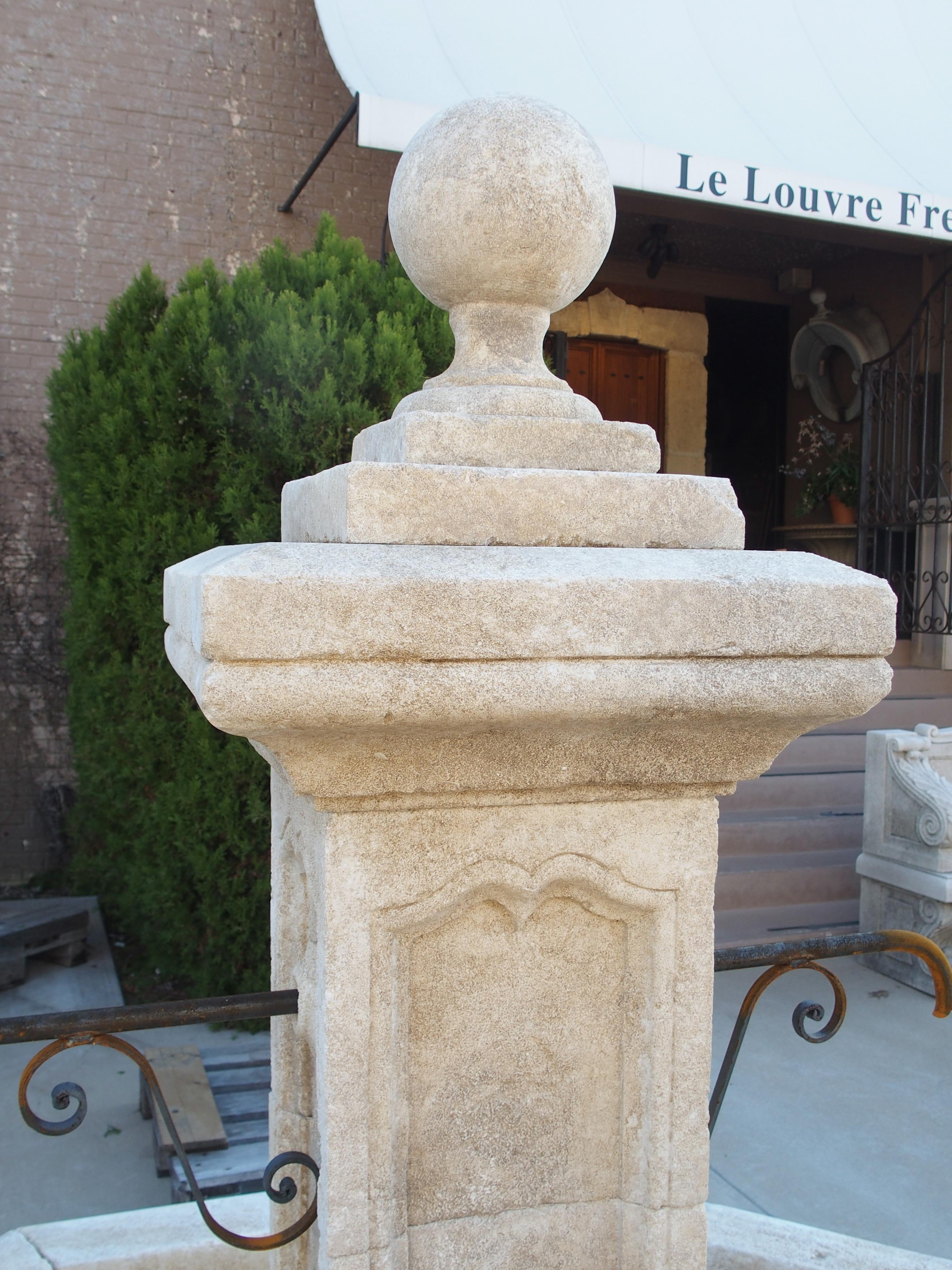 Large Octagonal Limestone Center Fountain from Provence, France 6