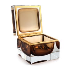 Large Octagonal Murano Glass Jewelry Box by Mandruzzato, 1990s