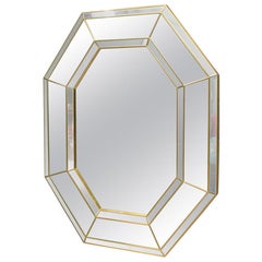 Used Large Octagonal Wall Mirror in Gold, Belgium, 1990s