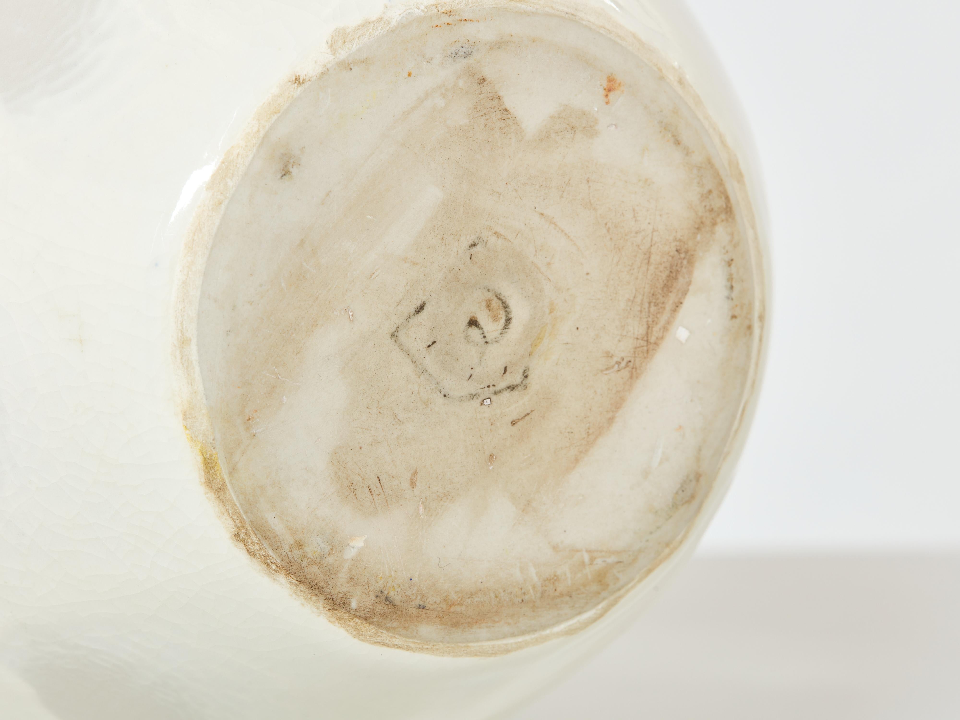 Large off white crackle glaze ceramic vase by Habitat 1980s For Sale 3