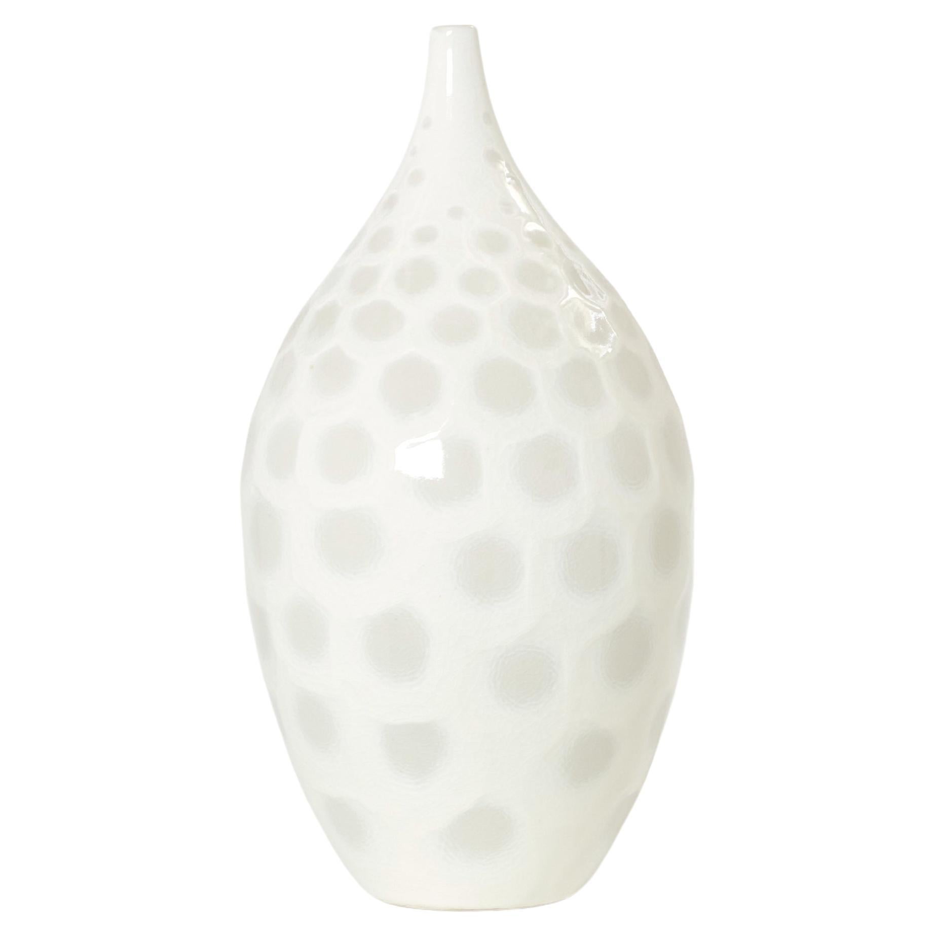 Large off white crackle glaze ceramic vase by Habitat 1980s