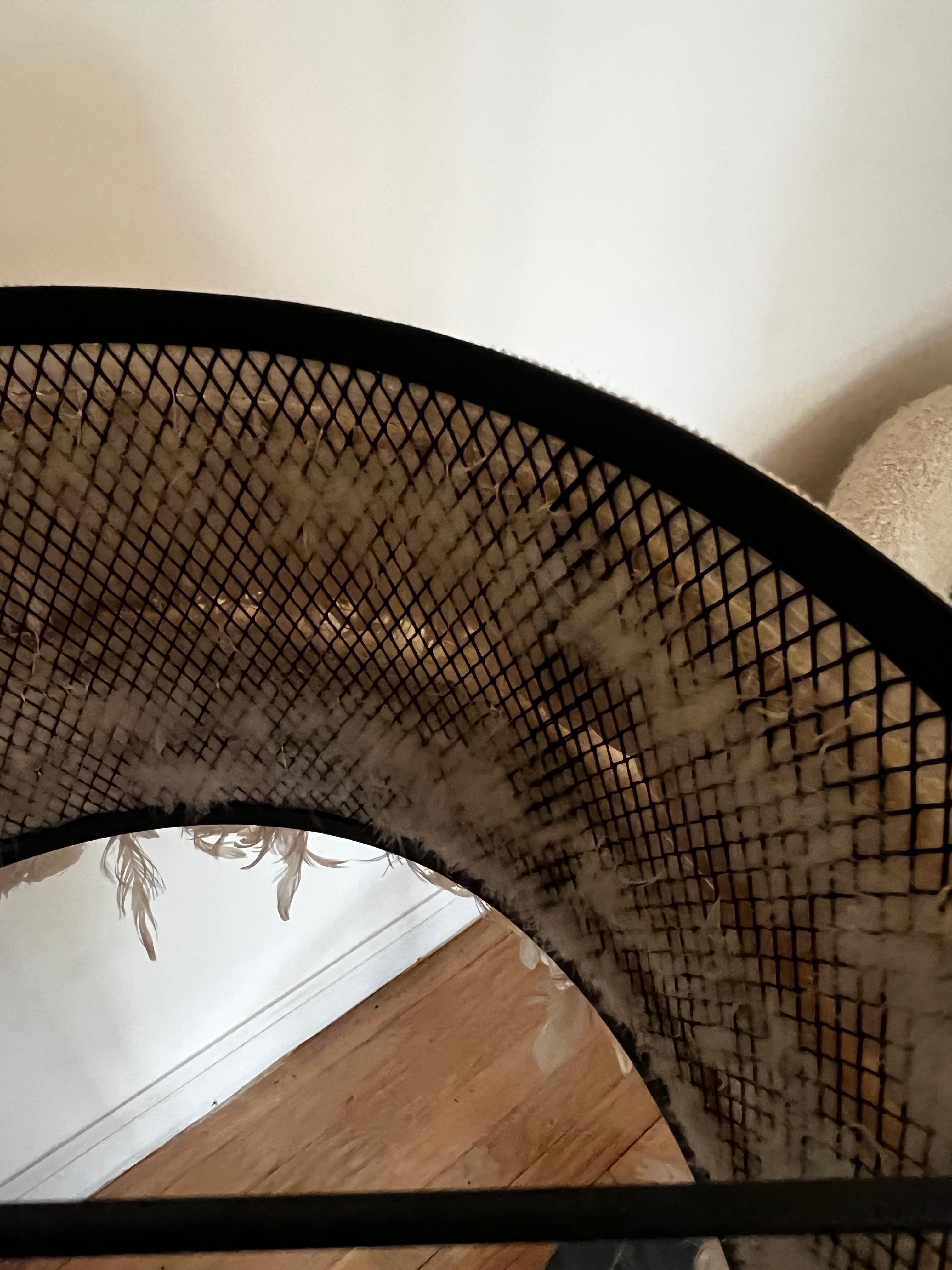 Unknown Large Off-White Goose Feather lampshade/Pendant Shade For Sale