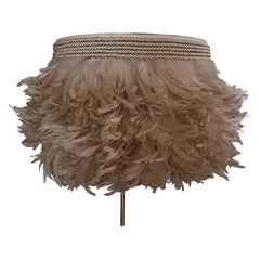 Vintage Large Off-White Goose Feather lampshade/Pendant Shade
