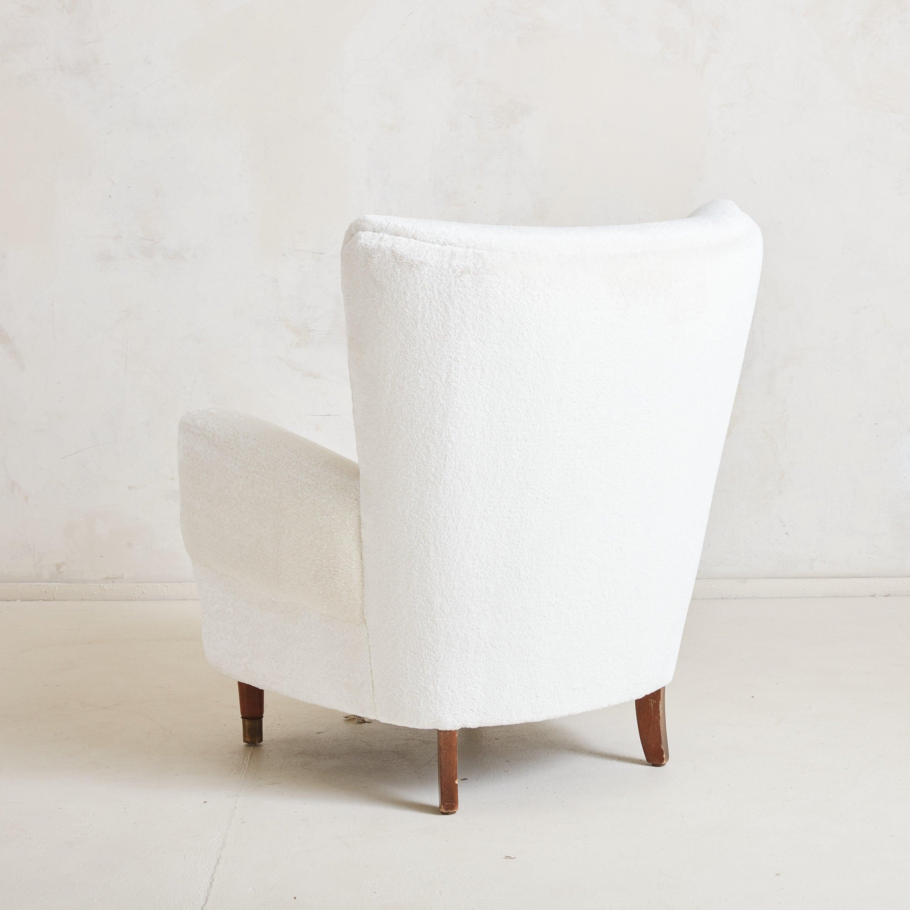 Großer Off-White Sessel aus strukturiertem Alpaka, Dänemark 1960er Jahre (Skandinavische Moderne) im Angebot