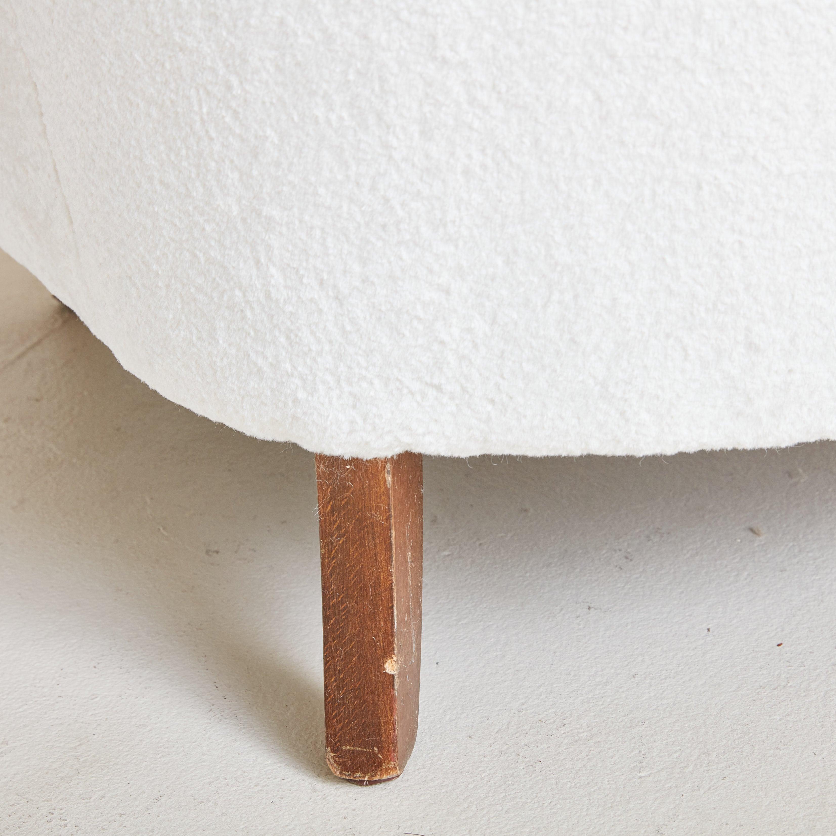 Großer Off-White Sessel aus strukturiertem Alpaka, Dänemark 1960er Jahre im Angebot 2