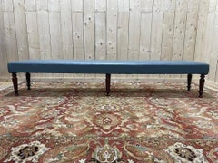 Large office bench or banquette with 6 turned feet