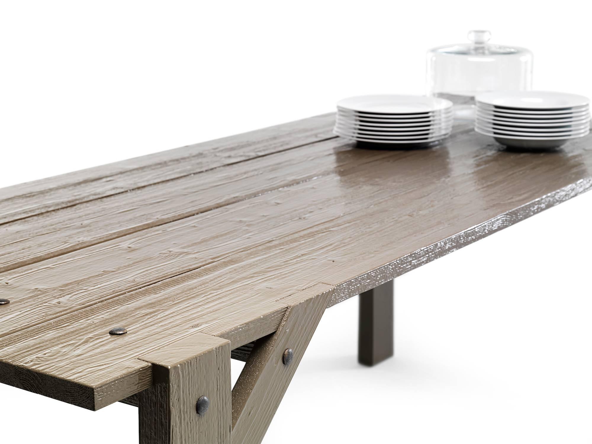 Moderne Grande table de salle à manger Officina en finition brillante par Mogg en vente