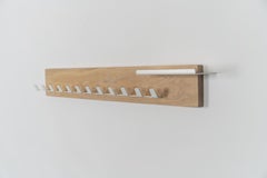 Large Offset Coat Rack by Harkavy Furniture in White Oak & Metal