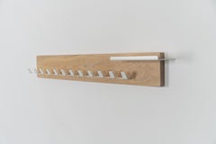 Large Offset Coat Rack by Harkavy Furniture in White Oak & Metal