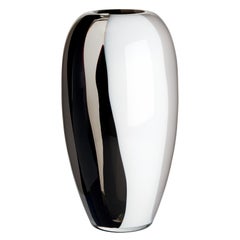 Large Ogiva Vase in White, Grey and Black by Carlo Moretti