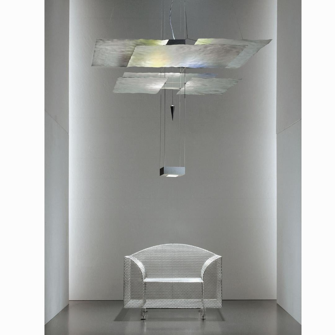 Large 'Oh Mei Ma Kabir Weiss' Chandelier in Aluminum for Ingo Maurer For Sale 5