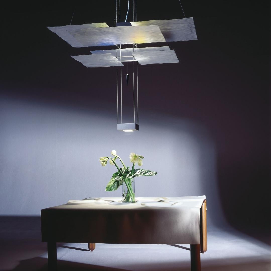 Large 'Oh Mei Ma Kabir Weiss' Chandelier in Aluminum for Ingo Maurer For Sale 6