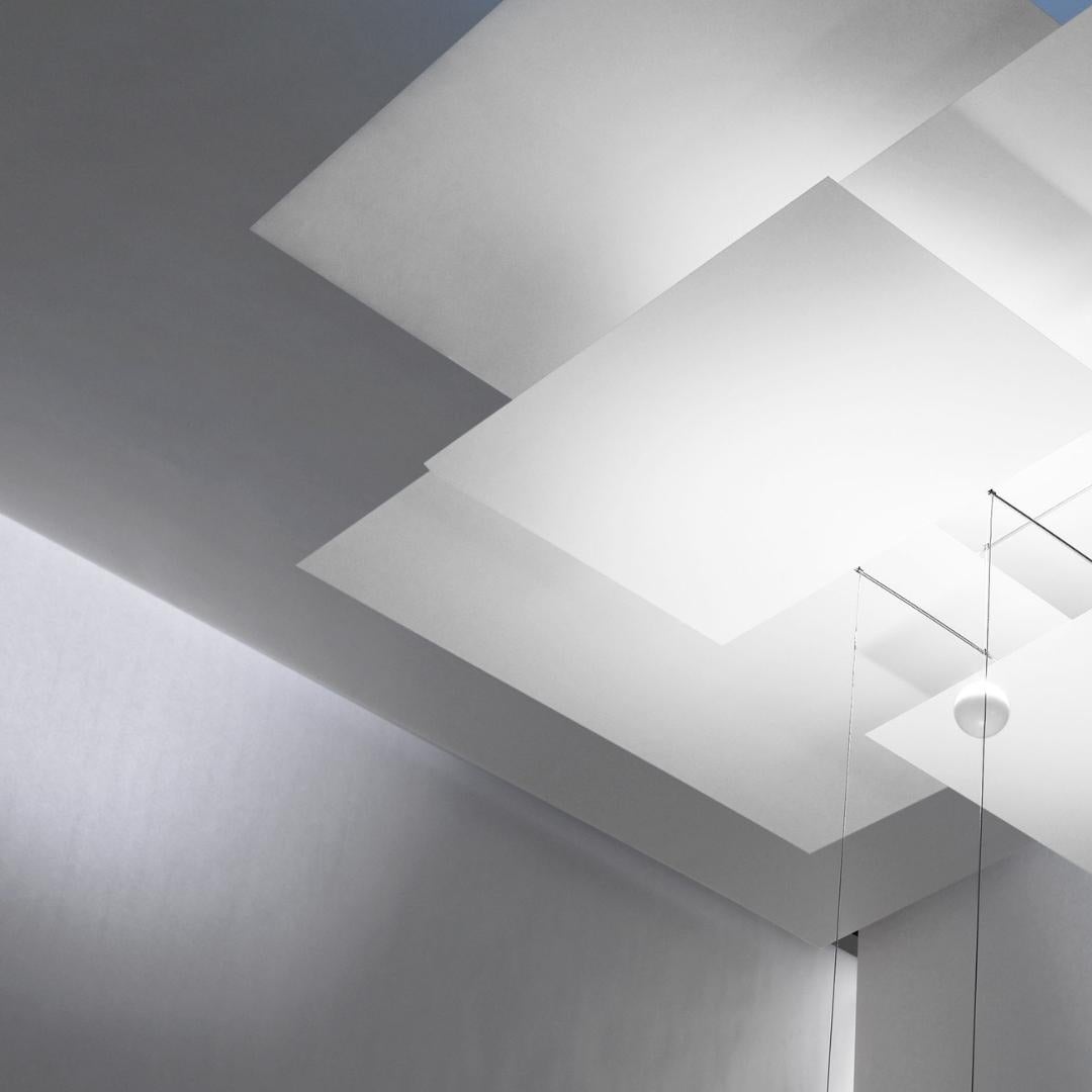 Mid-Century Modern Large 'Oh Mei Ma Kabir Weiss' Chandelier in Aluminum for Ingo Maurer For Sale