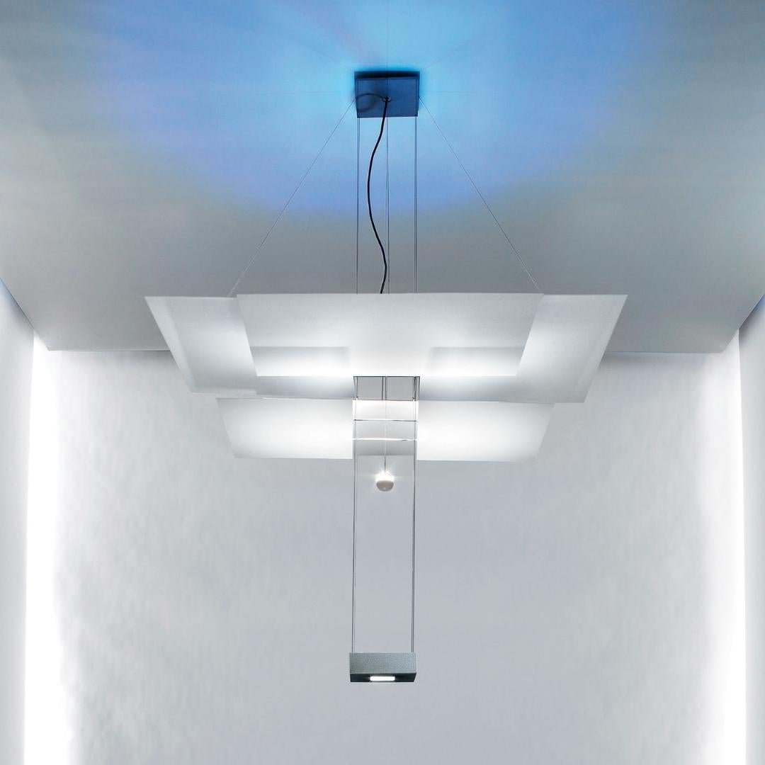 German Large 'Oh Mei Ma Kabir Weiss' Chandelier in Aluminum for Ingo Maurer For Sale