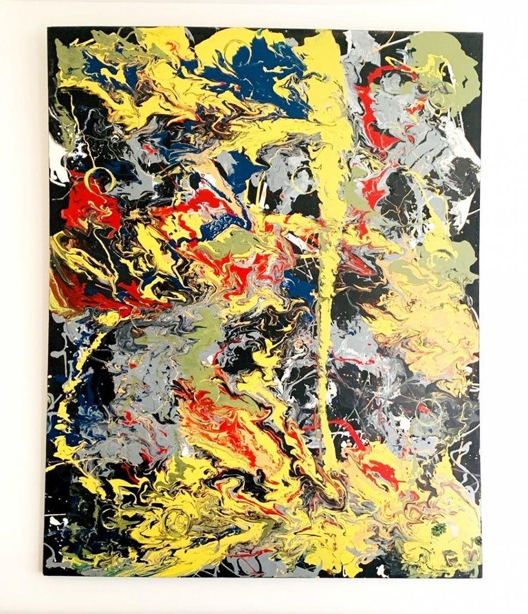 Large Oil and Enamel Painting by Dan R. Thornhill SDt2 For Sale at