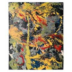 Grande dipinto a olio e smalto di Dan R. Thornhill S-Dt2