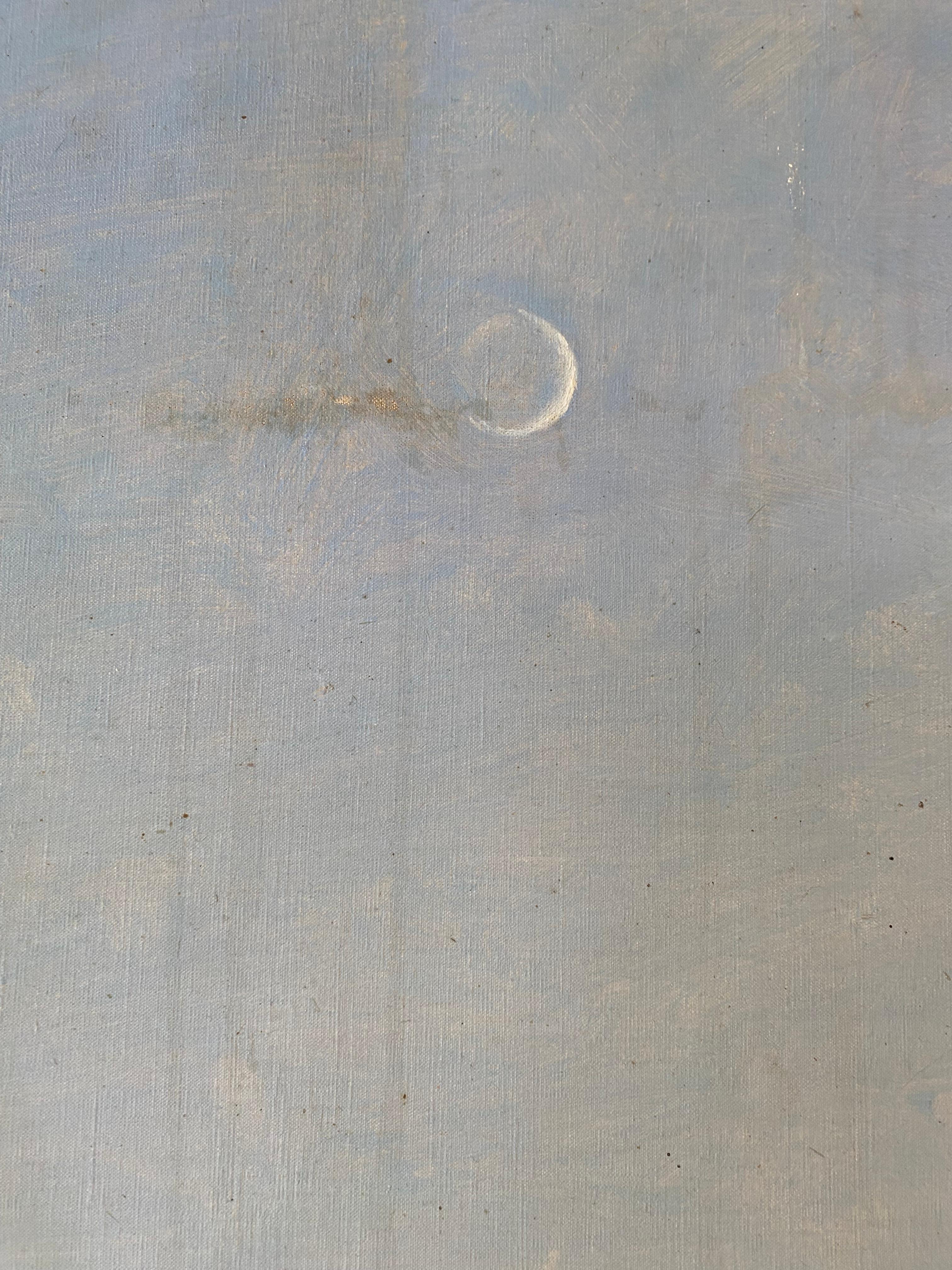 Grande huile sur Canva par Théodore Nasse Bon état - En vente à BORDEAUX, FR