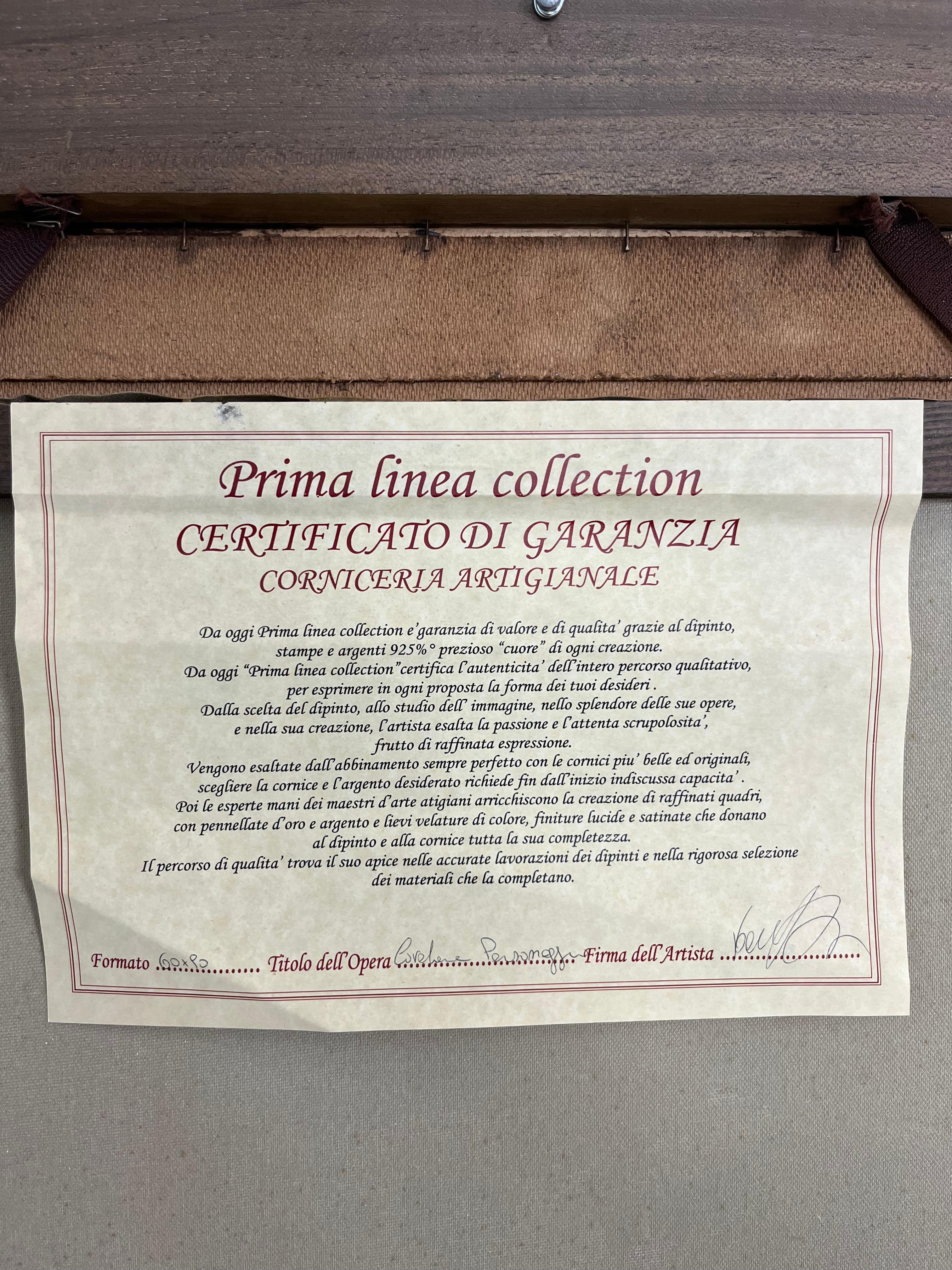 Großes Öl auf Leinwand, 88 x 119 cm, vergoldeter Buchenholzrahmen, 1970er Jahre im Angebot 6