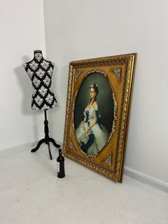 Large oil on canvas, 88 x 119 cm, gilded beechwood frame, 1970s