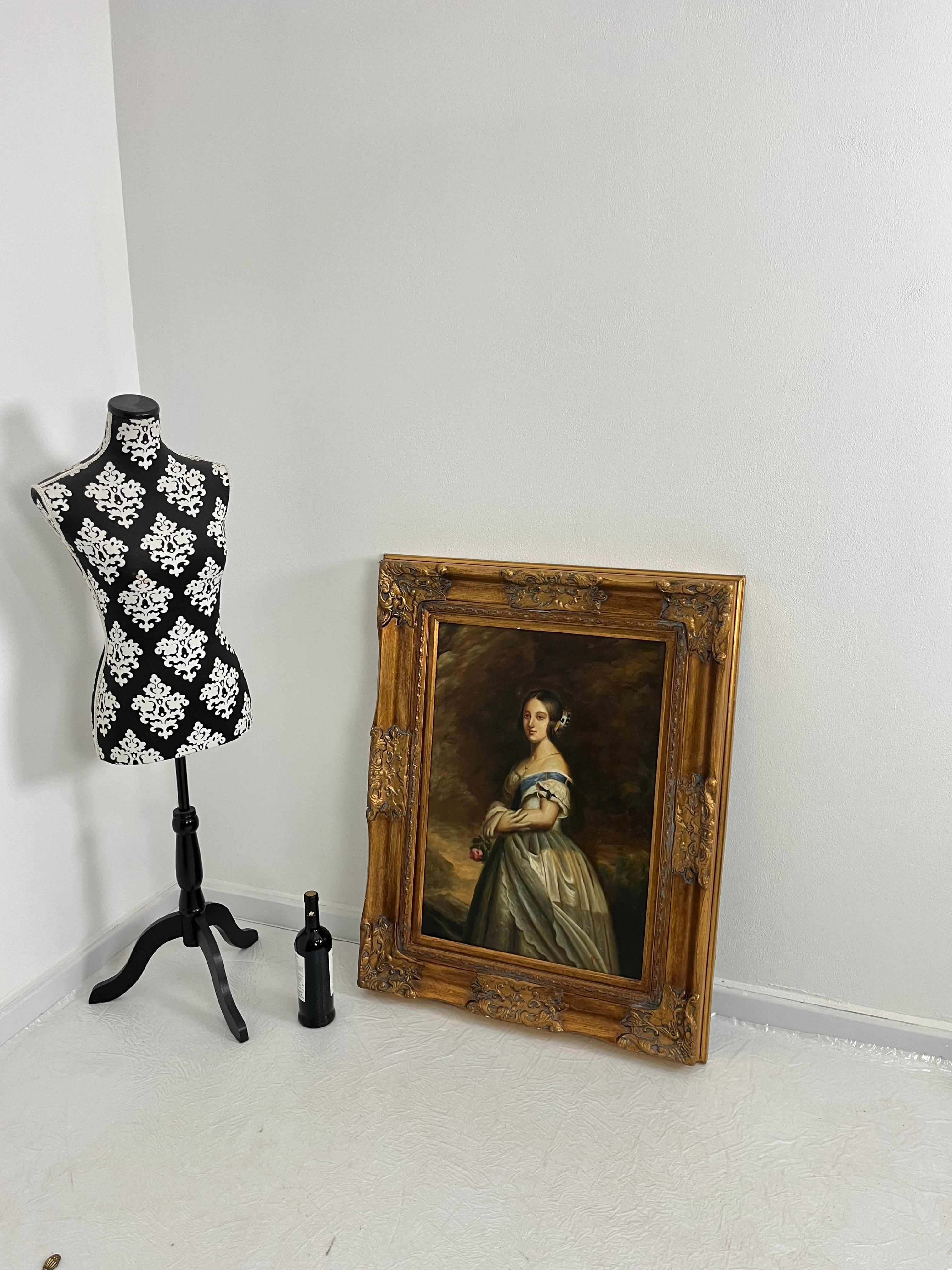 Grande huile sur toile, 77 x 97 cm, cadre en bois de hêtre doré, 1970
Trouvé dans un appartement noble de ma ville natale, Palerme.
Intact et en bon état.