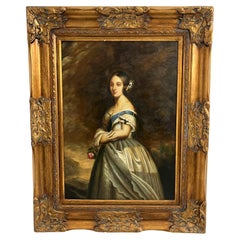 Large oil on canvas, 77 x 97 cm, gilded beechwood frame, 1970s