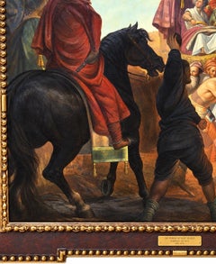 Large Oil on Canvas After Rembrandt The Stoning of Saint Stephen 1982