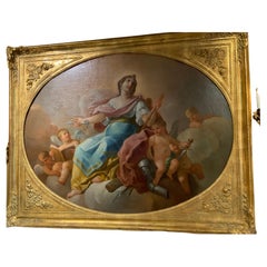 Grande huile sur toile. Allegory of Devine Providence (Allégorie de Devine) par Torres P.