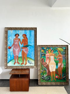Large Oil On Canvas By Fritzner Alphonse (1938 - 2006) Haitian School circa 1970