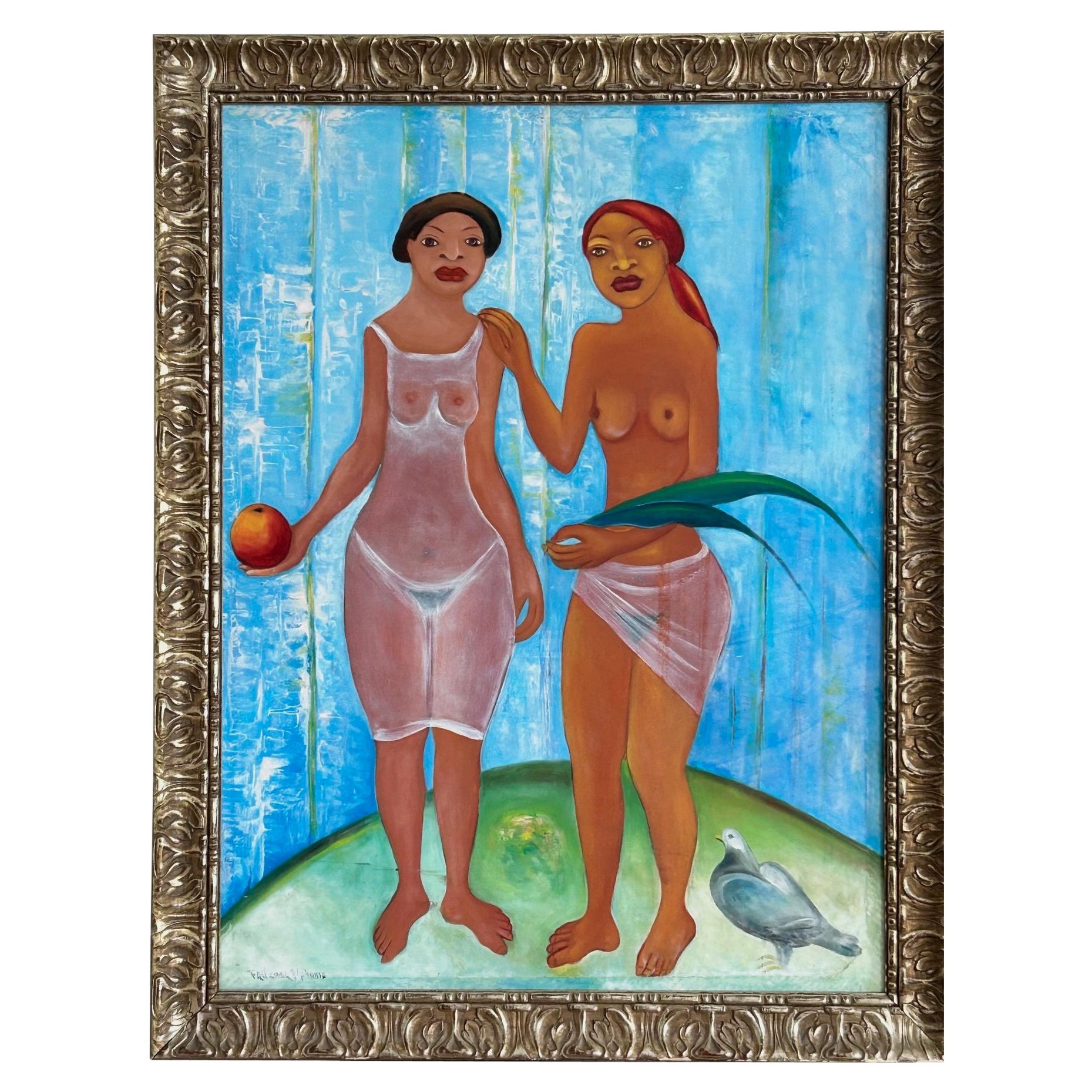Großes Öl auf Leinwand von Fritzner Alphonse (1938 - 2006) Haitianische Schule um 1970 im Angebot