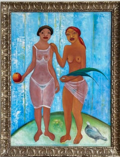 Gran Óleo Sobre Lienzo De Fritzner Alphonse (1938 - 2006) Escuela Haitiana circa 1970