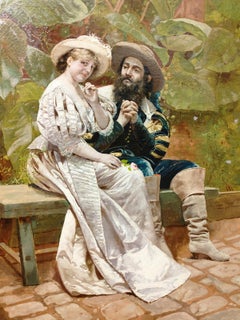 Large Oil on Canvas by Giovanni Battista Filosa 19th Century