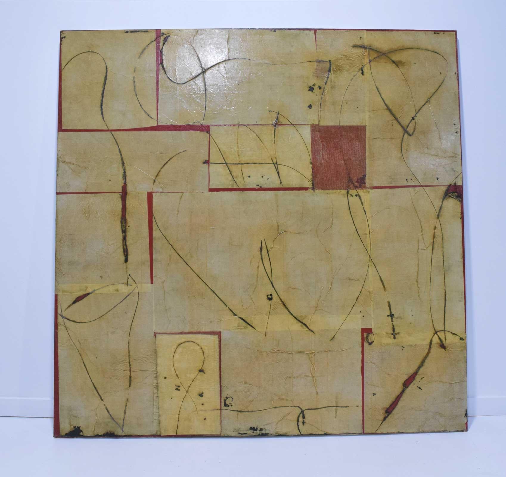Óleo, papel de arroz y gel sobre lienzo, medidas: 74