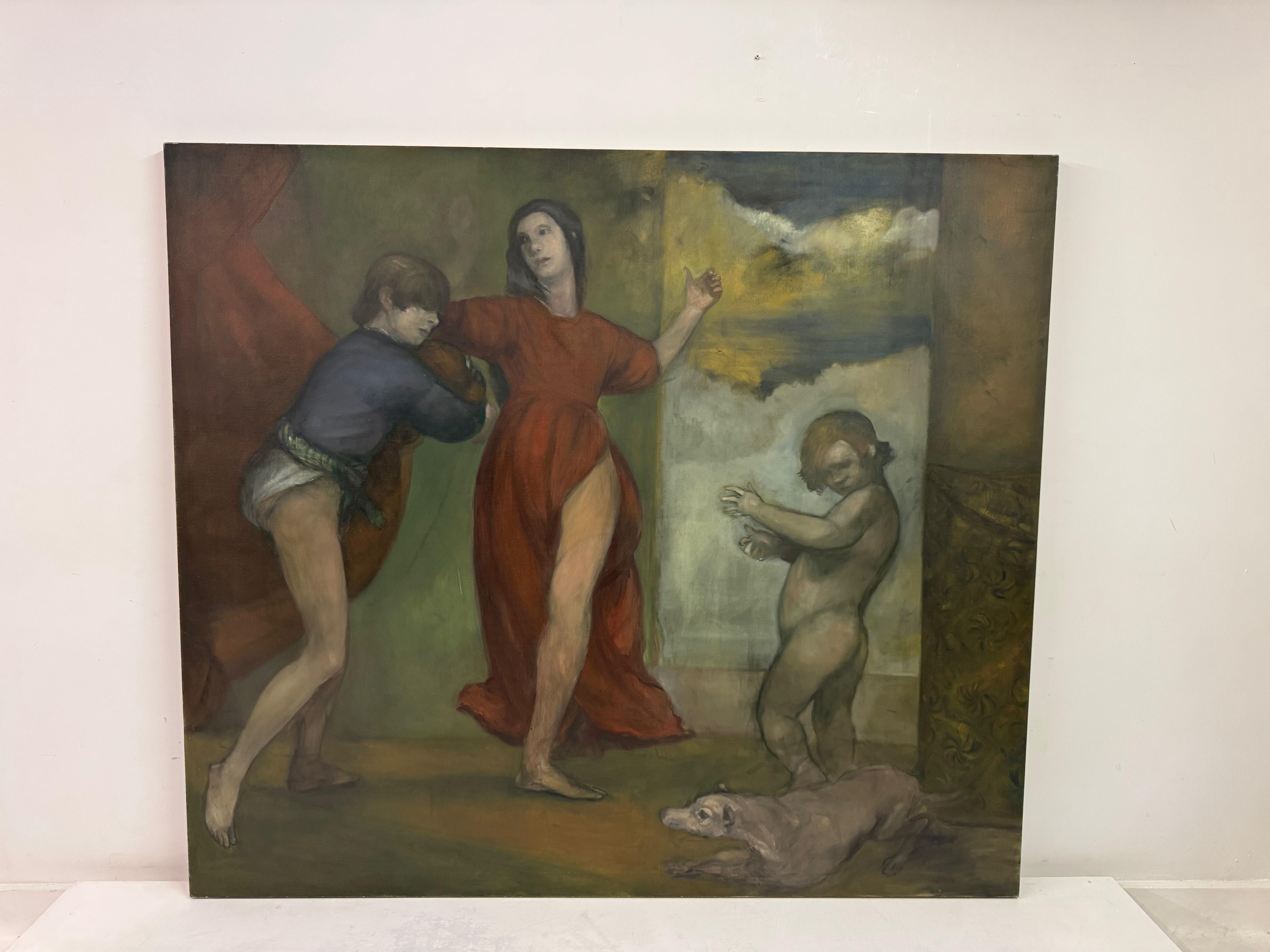 Großes Öl auf Leinwand von Paul Storey, 