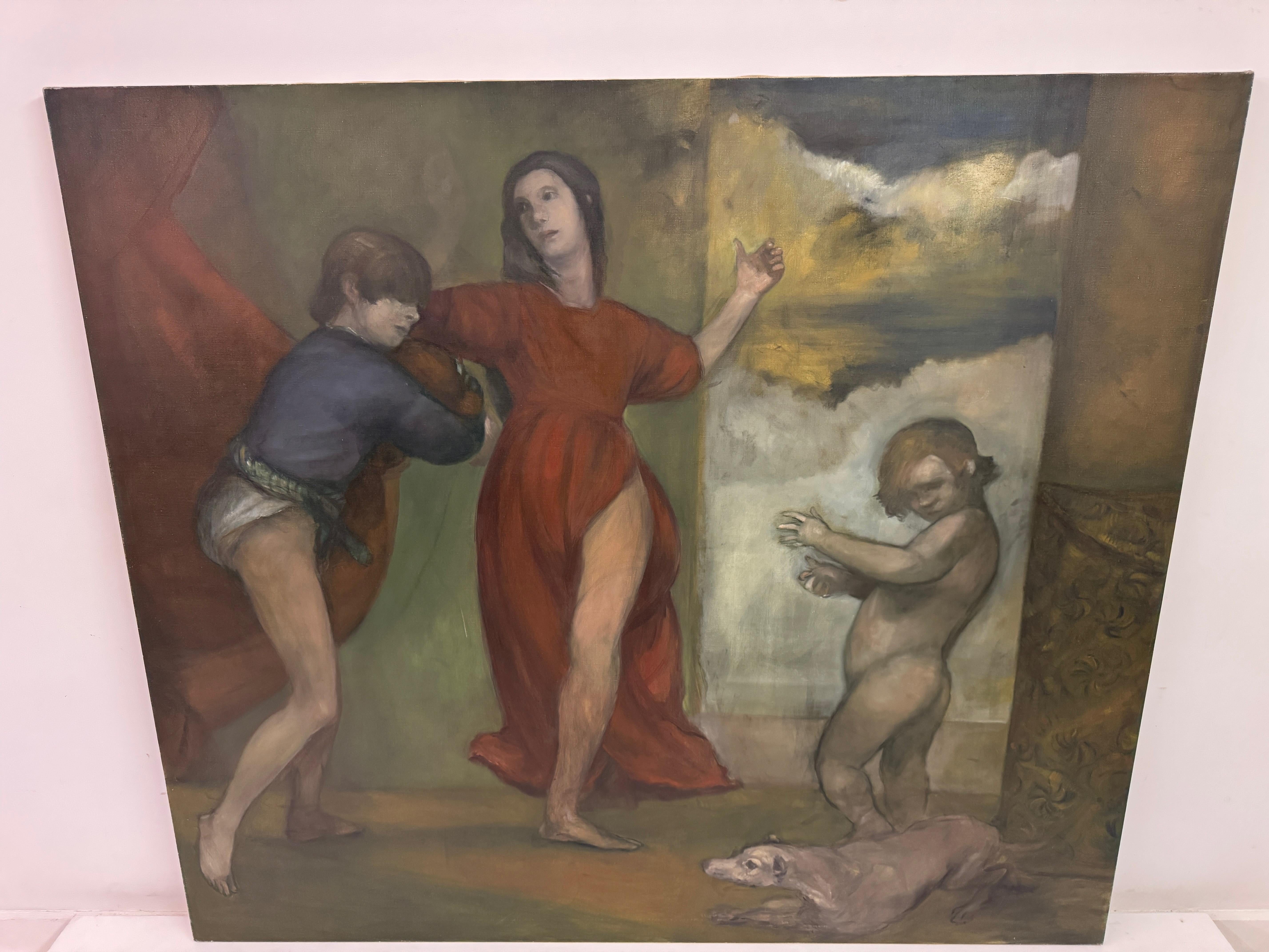 Großes Öl auf Leinwand von Paul Storey, 