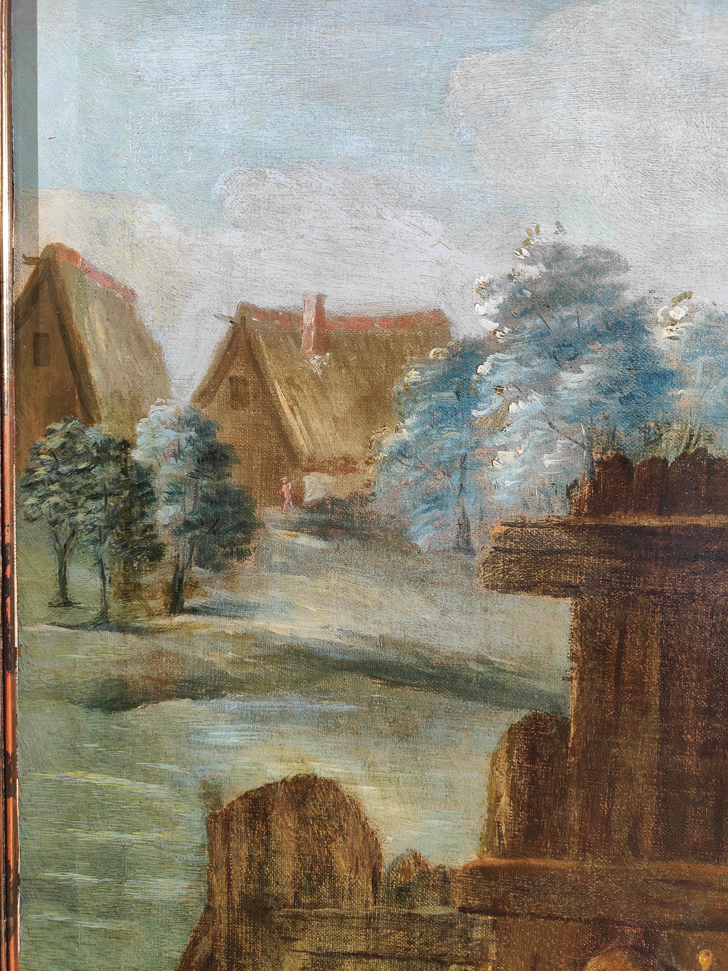 Großes Ölgemälde auf Leinwand, flämische Schule, XVII. Jahrhundert im Angebot 1