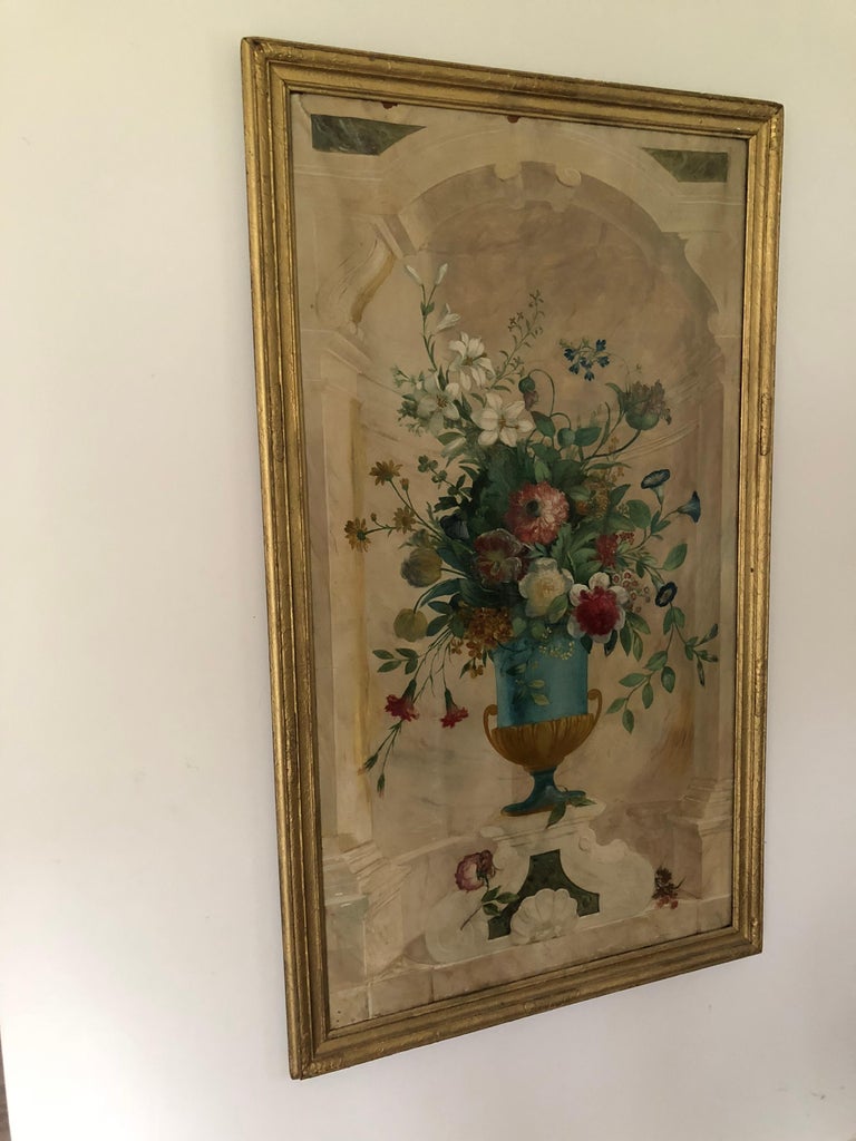 Large Oil on Canvas Floral Still Life For Sale at 1stDibs