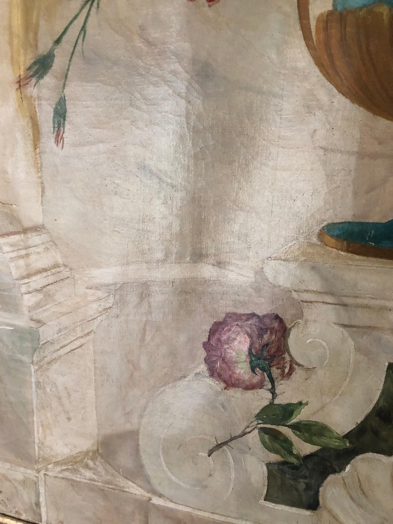 Large Oil on Canvas Floral Still Life For Sale at 1stDibs