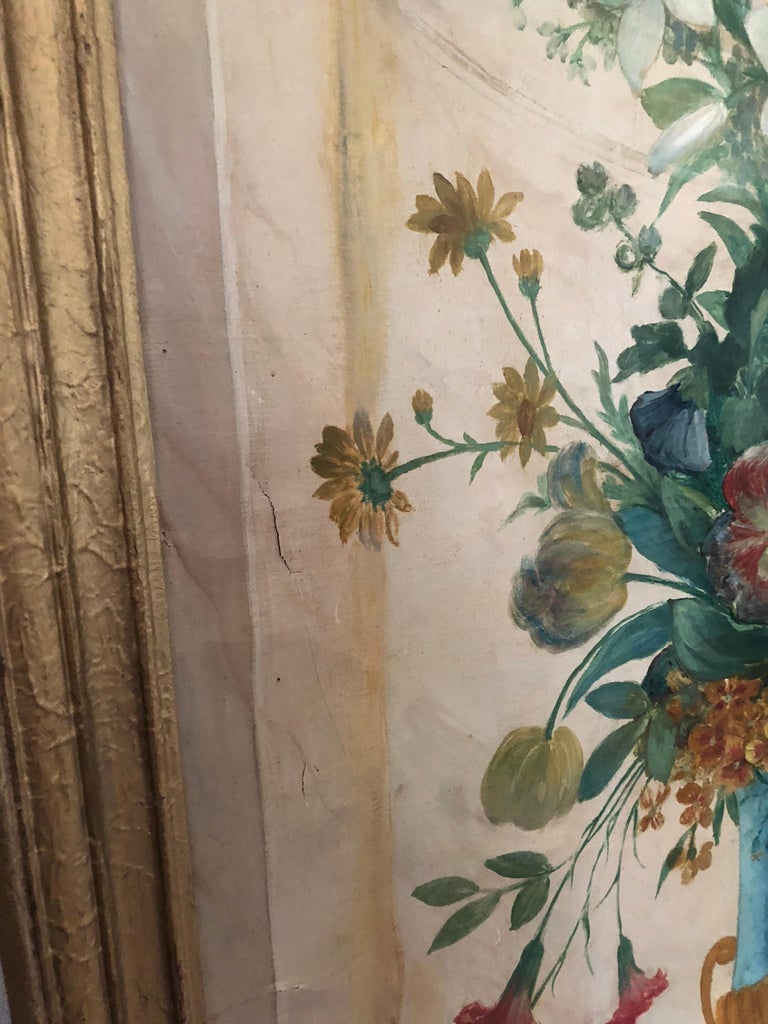 Large Oil on Canvas Floral Still Life For Sale at 1stDibs