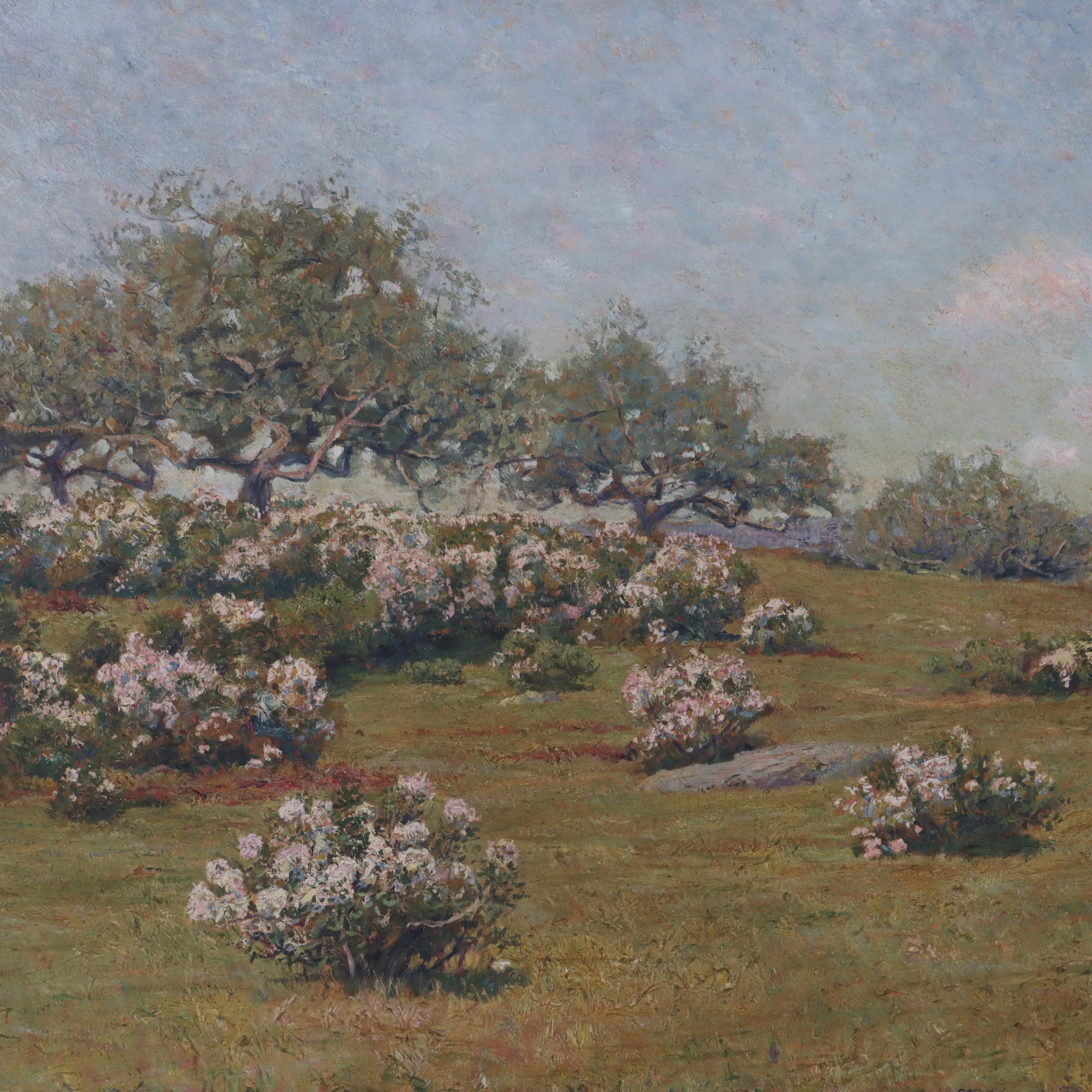 Grande dipinto a olio su tela di paesaggio impressionista di E. Parker Hayden C1894 in vendita 7