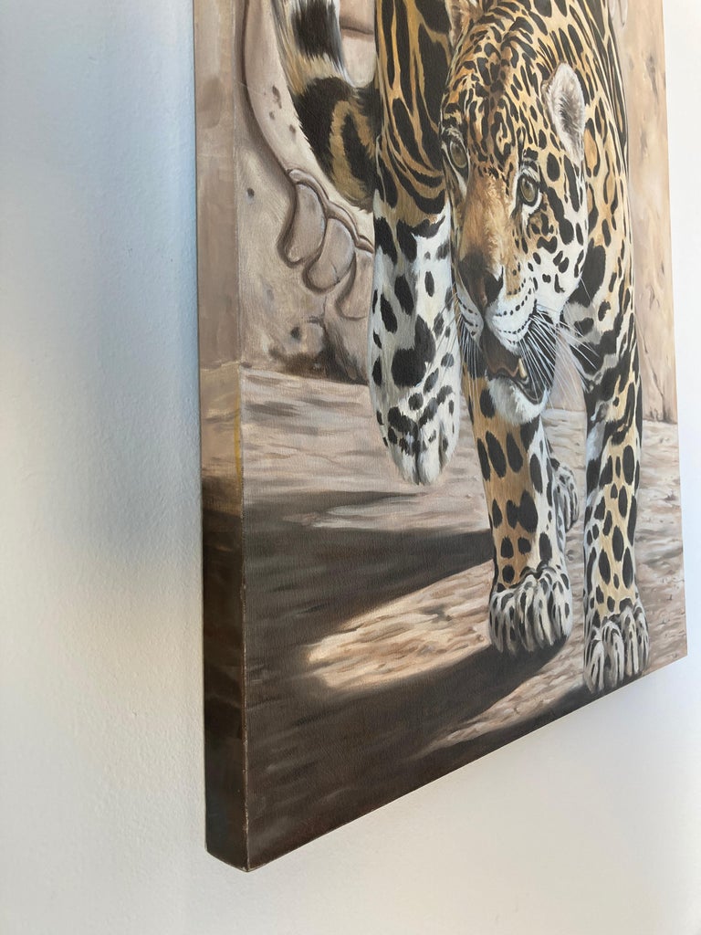Large Oil on Canvas, Mayan Jaguar by Kindrie Grove 2002 For Sale 5