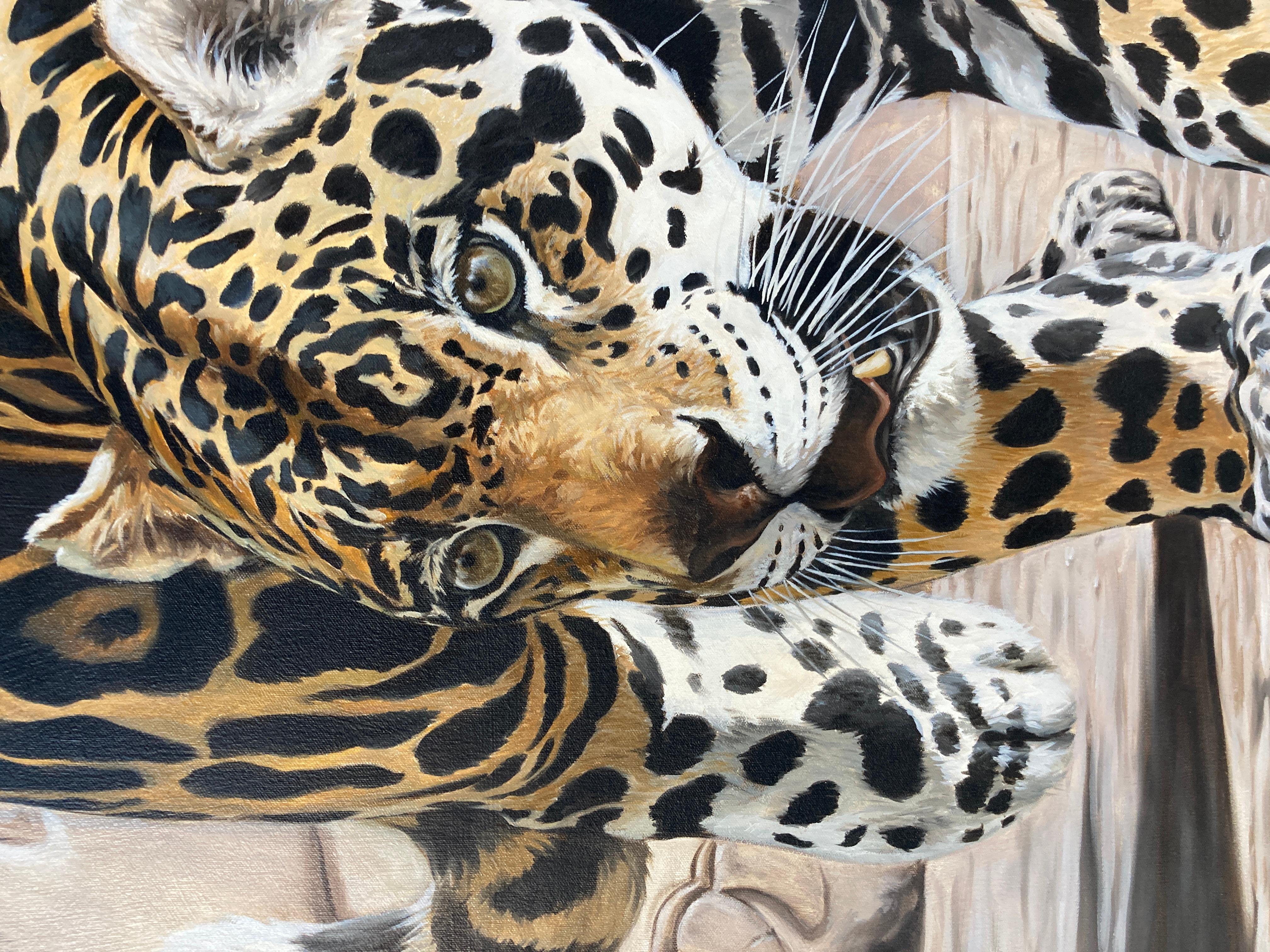 Large Oil on Canvas, Mayan Jaguar by Kindrie Grove 2002 For Sale 7