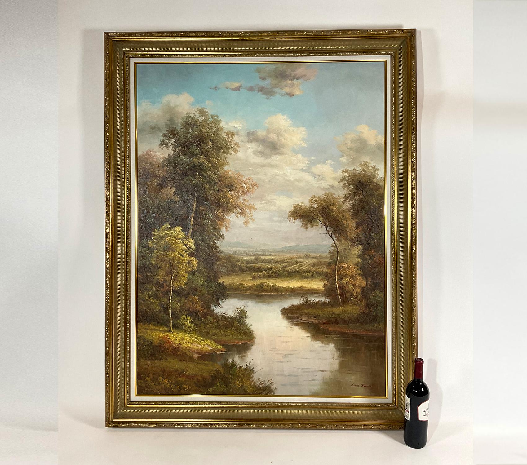 Large Oil on Canvas Landscape Painting In Good Condition For Sale In Norwell, MA