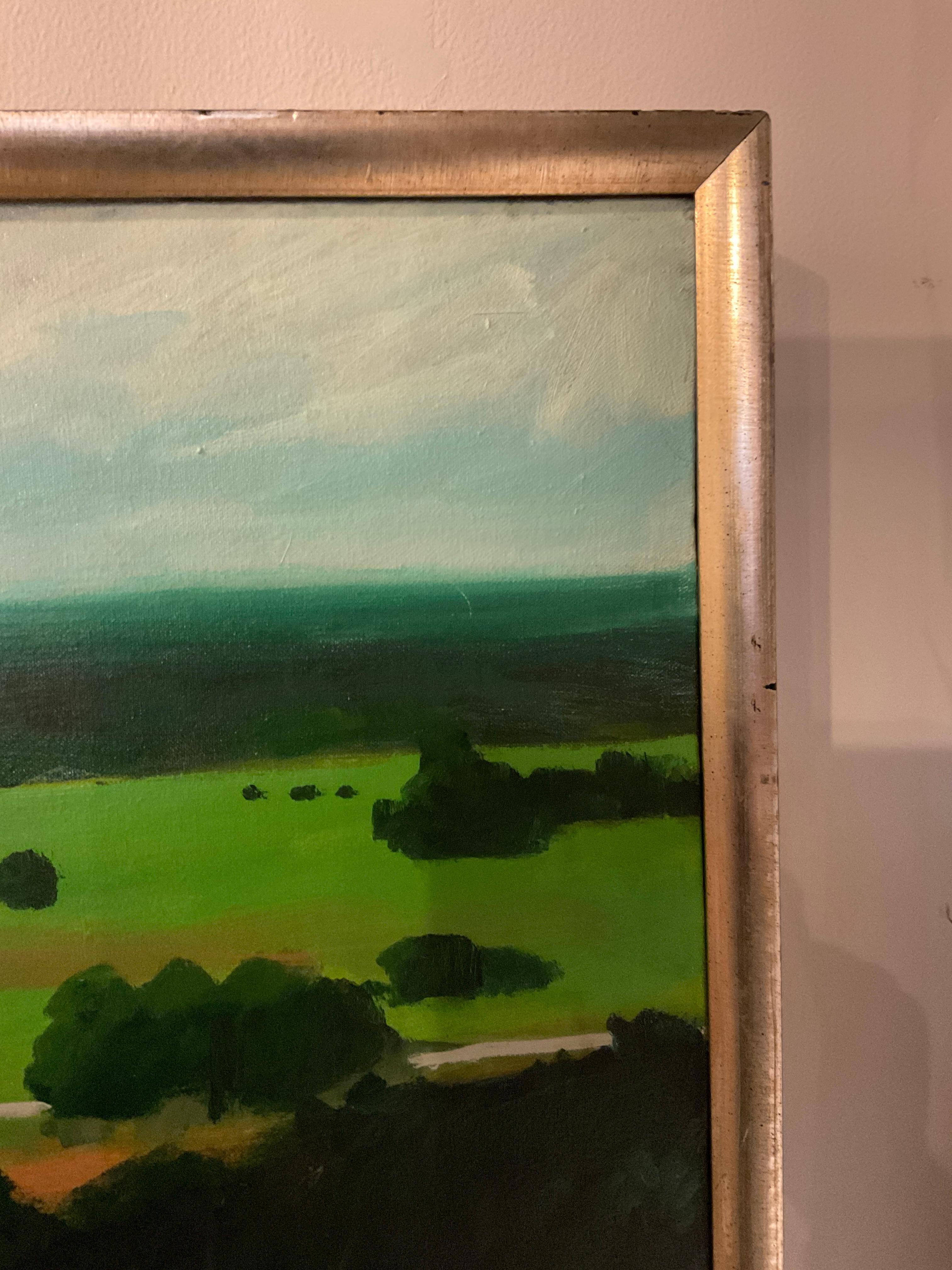 Large Oil On Canvas Of Pastoral Landscape By Hershall Seals  For Sale 2